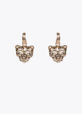 Gold-toned tiger’s head earrings