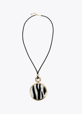 Maxi piece necklace with animal print effect