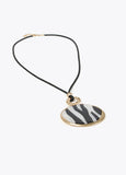 Maxi piece necklace with animal print effect