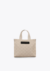 Mini tote bag in monogrammed fabric