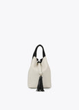 Two-tone bag with tassel