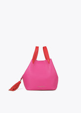 Two-tone bag with tassel