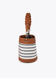 Contrast bucket bag