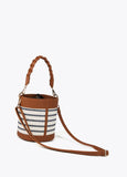 Contrast bucket bag
