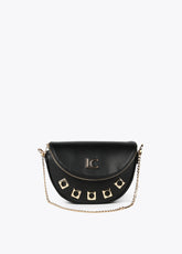 Faux leather belt bag/crossbody bag with square metal eyelets