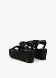 Platform sandals with metal details