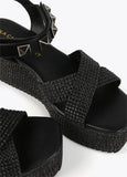 Platform sandals with metal details