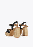 Heeled sandals with buckles