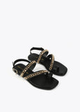 Flat sandals with chain details