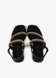 Flat sandals with chain details