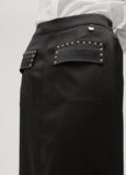 Studded satin skirt