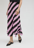 Striped satin skirt