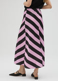 Striped satin skirt