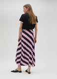 Striped satin skirt