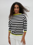 Two-tone striped fine sweater