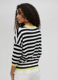 Two-tone striped fine sweater