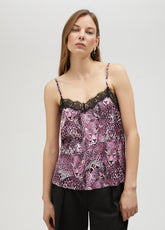 Pink animal print camisole top