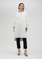 Long shirt with tiger print on the back