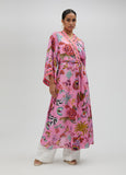 Long tropical print kimono