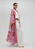 Long tropical print kimono