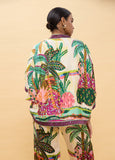 Multicolor Palm Print Kimono