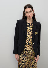 Fitted Blazer with Lapel Pockets