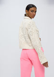 Twill Denim-style Jacket with Broderie Anglaise