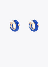 Chunky Hoop Earrings in Blue Acrylic