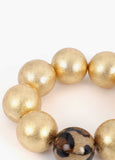 Maxi Bead Bracelet with Animal Print Detail