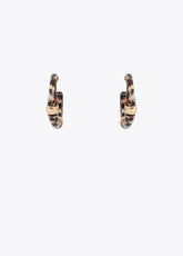 Bamboo Effect Hoop Earrings Animal Print