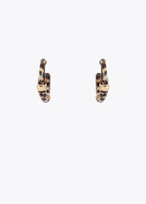 Bamboo Effect Hoop Earrings Animal Print