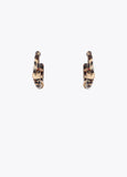 Bamboo Effect Hoop Earrings Animal Print