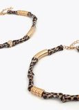 Set of Two Necklaces with Metallic Bamboo Effect and Animal Print