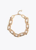 Short chain irregular link necklace