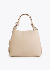 Shopper Bag with Cut-Out Metal Handle