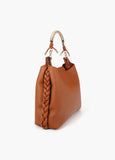Shopper Bag with Cut-Out Metal Handle