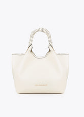 Shopper with Braided Handle and Metallic Details