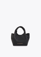 Small Crossbody Bag with Braided Strap and Metallic Details.