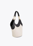 Two-Tone Faux Leather and Canvas Shopper
