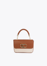 Two-Tone Faux Leather Flap Crossbody