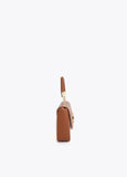 Two-Tone Faux Leather Flap Crossbody
