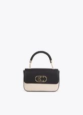 Two-Tone Faux Leather Flap Crossbody