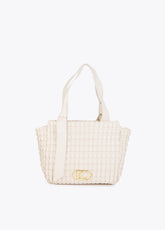 Braided Material Bag with Metallic Bow