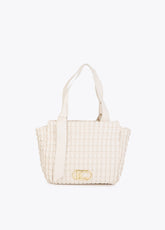 Braided Material Bag with Metallic Bow