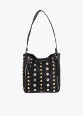 Shoulder Bag with Gold and Silver Studs