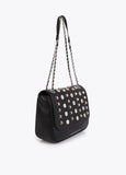 Flap Crossbody Bag with Gold and Silver Studs