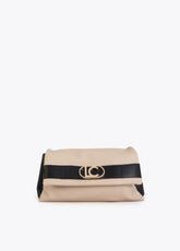 Canvas and Faux Leather Flap Crossbody