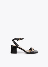 Heeled Sandal with Metallic Embellishments