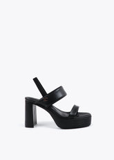 Tricolor Strap Heel Sandal