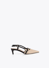 Bi-color Heeled Shoe with Customized Buckles